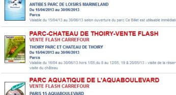 Vente flash: Disney Land, Futuroscope, Marineland, Thoiry, Aquaboulevard chez Carrefour