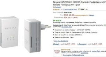 2 adaptateurs CPL Netgear pour moins de 20 euros (port inclus)