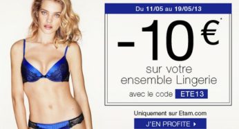 Bons plans Lingerie : 5€ pour 30 euros d’achat (M&S) / 10€ sur un ensemble (Etam)