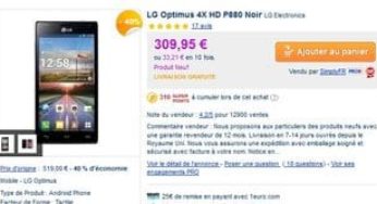 289 euros Smartphone LG Optimus 4X (port inclus)