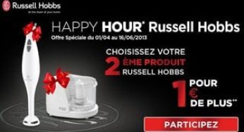 1 produit Russell Hobbs acheté = 1 mixeur ou mini-hachoir pour 1 euro