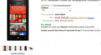 Vente flash Smartphone HTC Windows Phone 8X à 295 euros (sans abonnement – port inclus)