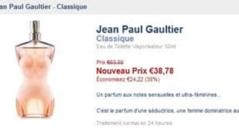 42€ Eau de Toilette 50ml J-P Gaultier Classique vapo. port inclus (au lieu de plus de 60€)