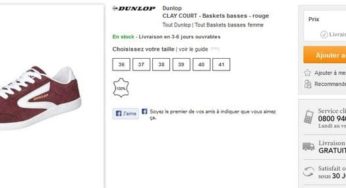 Moins de 30 euros Baskets Dunlop (port inclus) au lieu de 60 euros