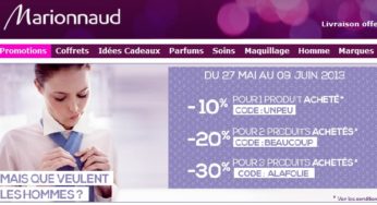 Marionnaud : 30% pour 3 articles achetés (20% pour 2, 10% pour 1) – DERNIER JOUR