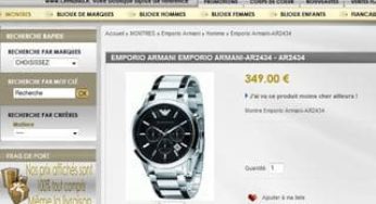 Montre Armani à moins de 195 euros (port inclus – prix normal +de 340€)