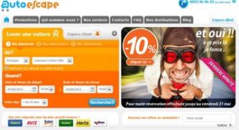 Vente flash moins 10% location de voiture France et étranger