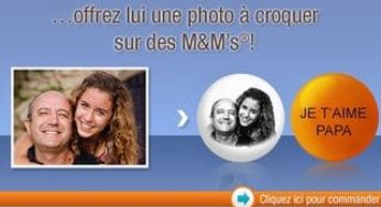 Promo M&M’s avec photo (Fête des pères) – MAJ Moins 20% sur tout