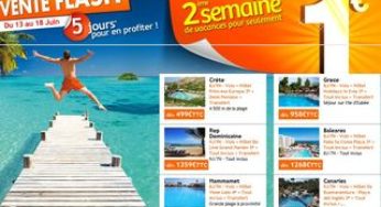 PromoVacances ! La 2ème semaine pour 1 euro (vente flash)