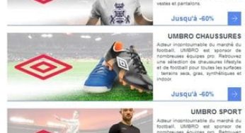 Vente Privée UMBRO ! (Chaussures, Vêtements et Sport)