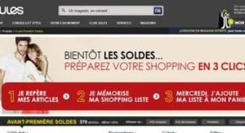 Jules : voir les prix des articles en soldes (préparez votre panier)