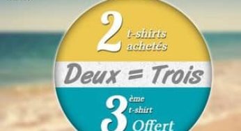 2 T-shirts en soldes achetés = 1 gratuit (Delaveine)