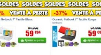 Moins de 60 euros le Netbook 7 pouces tactile Androïd 4.0 (port inclus / rouge, blanc, noir ou rose)