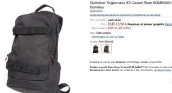 13,50 euros sac à dos Quicksilver (port inclus / au lieu de 45€)