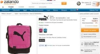 Sac bandoulière Puma rose 7,50 euros au lieu de 15 euros