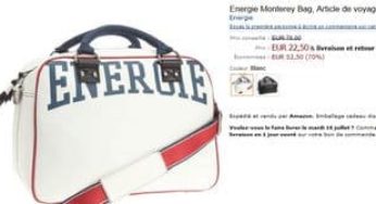 22,50 euros le sac de voyage Energie Monterey Bag (au lieu de 75 euros)