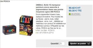 15 marqueurs UNI POSCA peinture tous supports 36,70 euros au lieu de plus de 60 euros (livraison gratuite)