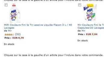 1 lessive Mir Fini le Tri acheté = 1 offerte (encore dispo)