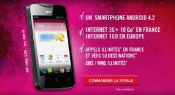 Virgin Mobile : 19,99 euros Smartphone + internet 3G+ 10 Go + appels illimités + SMS/MMS illimité (offre Telib)