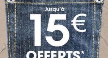 Reprise ancien jean 8 ou 15 euros / magasin La Halle à partir du 11 septembre.