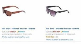 Moins de 8 euros les lunettes de soleil Rica Lewis (port inclus)