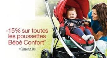 Code promo poussettes et accessoires Bébé Confort, Quinny, Safety First : 15% immédiatement