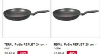 Poêles Reflet Tefal induction à moins 40% (entre 21 et 26 euros au lieu de 35-43 euros)