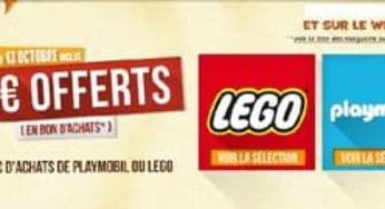 10 euros offerts pour 40 euros d’achats Lego ou Playmobil chez King Jouet (en bon d’achat)