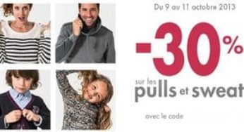 30% sur tous les Pulls chez Gémo pendant 3 jours