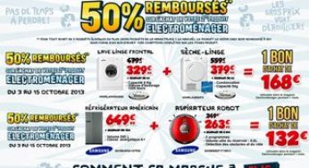 Votre second achat Electroménager 50% remboursé en bon d’achat CDiscount (gros et petit électroménager)