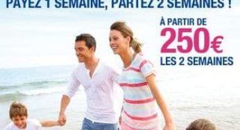 Séjours vacances toussaint = deuxième semaine gratuite (Carrefour Voyages, à partir de 250€‏ les 2 semaines) dernières places..