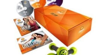 Moins de 30 euro le coffret Zumba Fitness Gold (3 DVD + bâtonnets tonifiants) au lieu d’environ 50 euros