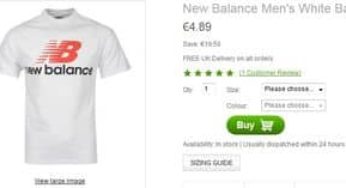 Moins de 5 euros le Tshirt New Balance (livraison gratuite / en L et M)