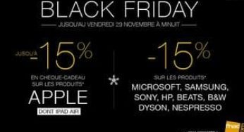 Black Friday FNAC: -15% sur Apple, HP, Samsung, Microsoft, Sony, Dyson…. Et autres offres…