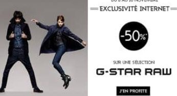 Vente flash G-STAR / plus de 100 articles à moitié prix (et code promo)