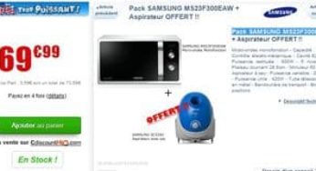 Moins de 70 euros le four micro-ondes Samsung + aspirateur Samsung gratuit / Black Friday