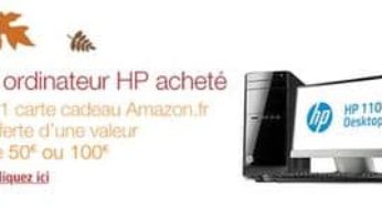 100 euros offerts pour l’achat d’un ordinateur HP chez Amazon (carte cadeau) / DERNIER JOUR