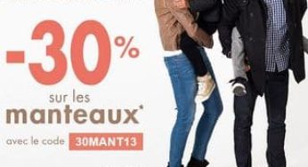 30% sur tous les manteaux et vestes chez Gémo pendant 2 jours (code promo)