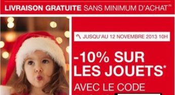 10% sur tous les jouets (code) + livraison gratuite chez Pixmania