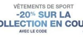 Code promo 20% sur les vêtements sportwear et sport (Amazon)