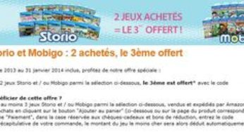 2 jeux Storio ou Mobigo achetés = le 3ème gratuit