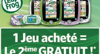 1 Jeu LeapFrog acheté = 1 Jeu 100% remboursé (ODR sur jeux Leappad, Leappad 2 et Leapster Explorer )