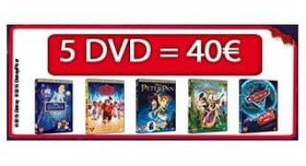 40 euros les 5 DVD Disney aux choix (livraison gratuite)