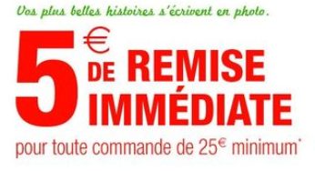 5 euros de remises dès 25 euros d’achats (PhotoServices) ou 1 calendrier offert pour 1 acheté