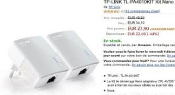 2 Adaptateurs CPL Nano 500 Mbps TP-LINK à seulement 27 euros au lieu de 39-50 euros