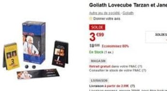 Jeu adulte Lovecube Tarzan et Jane de Goliath à moins de 4 euros