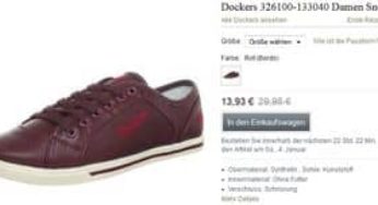 Moins de 14 euros les baskets Dockers femmes (du 36 au 42) livraison gratuite au lieu de plus du double