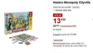 Moitié prix : Monopoly Cityville à seulement 13,50 euros