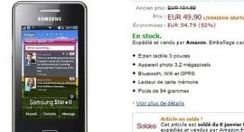 Moins de 50 euros le mobile Samsung Player city Gt-S5260P (tactile / Wifi / Bluetooth) au lieu de plus de 80 euros