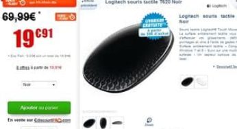 Moins de 20 euros la souris tactile Logitech T620 (à partir de 39 euros ailleurs) / de nouveau dispo